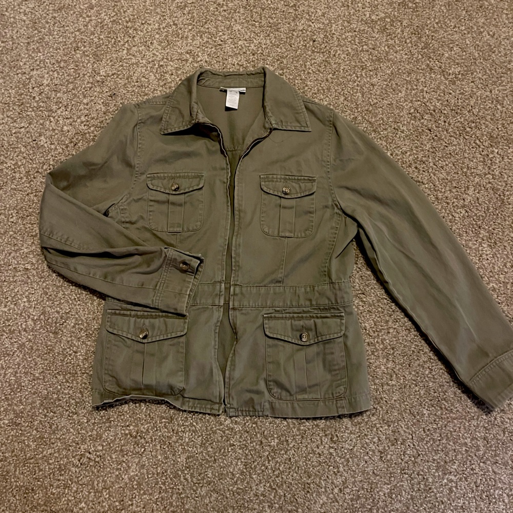Jones New York Military-Style Olive Utility Jacket